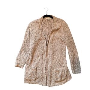 Love By Design Tan Sherpa Teddy Oversized Cardigan Small